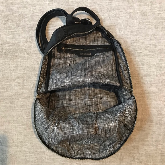 Black Vegan Leather Backpack Purse - Picture 3 of 11